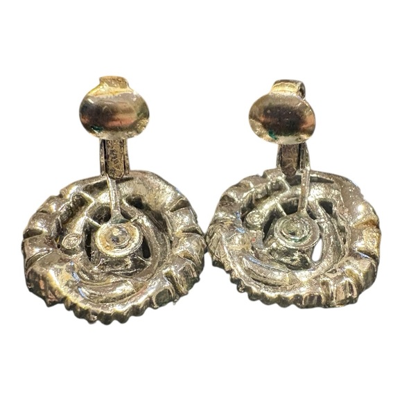 Vintage Coro Sparkling Rhinestone Earrings & Silver Stretch Bracelet Set J17 - Picture 5 of 10